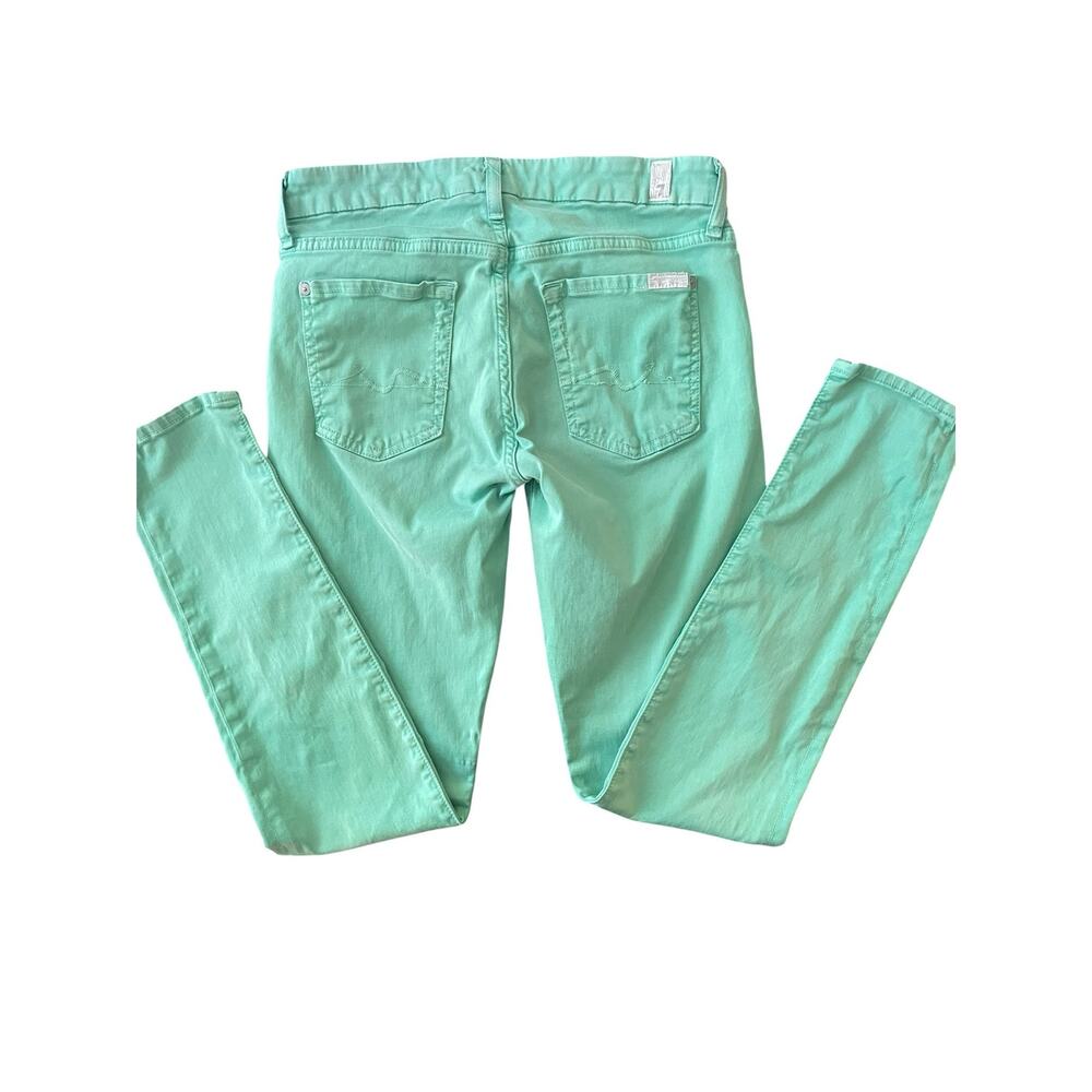7 For All Mankind Gwenevere Skinny Jeans Mint Green 27 - Picture 4 of 6